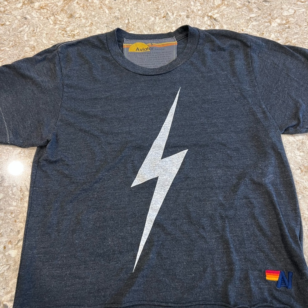 Aviator Nation Dark Gray Lightning Tee